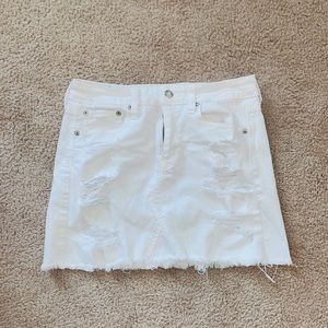 American Eagle White Jean Skirt